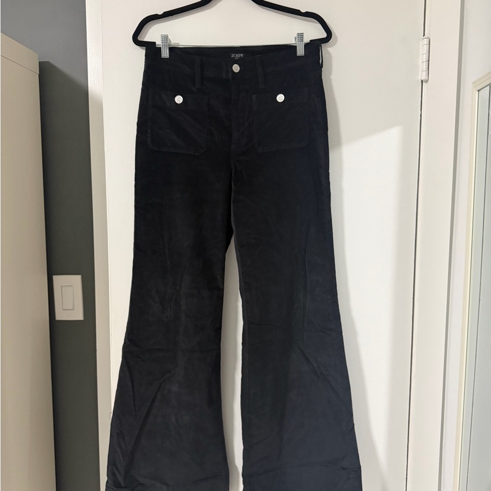 J. Crew Back Velvet Wide-leg Sailor Trouser